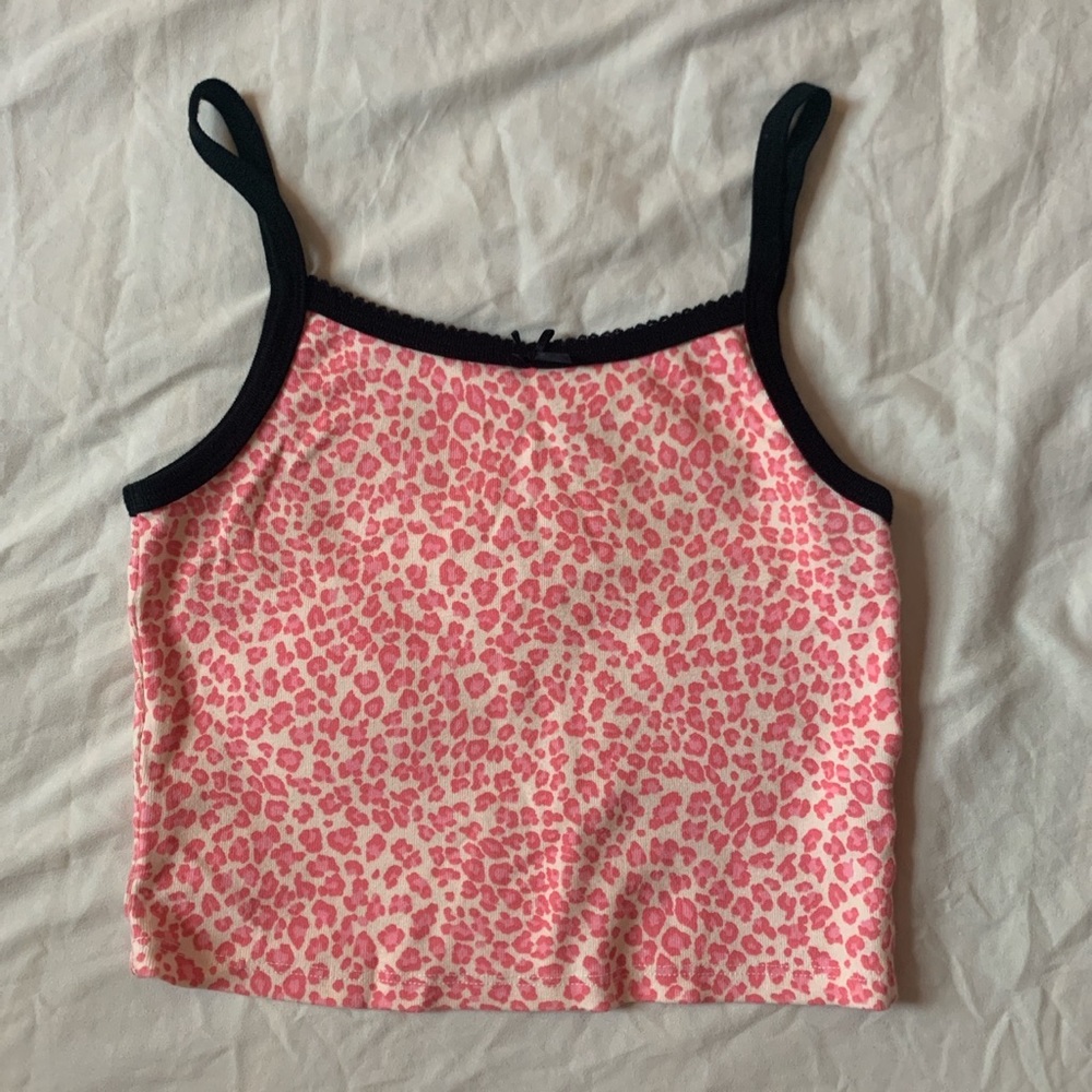 brandy melville pink cheetah top